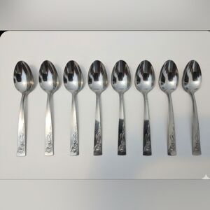 8 Traspoons Oneida COBBLESTONE Daffodil Stanhome Stainless Flatware